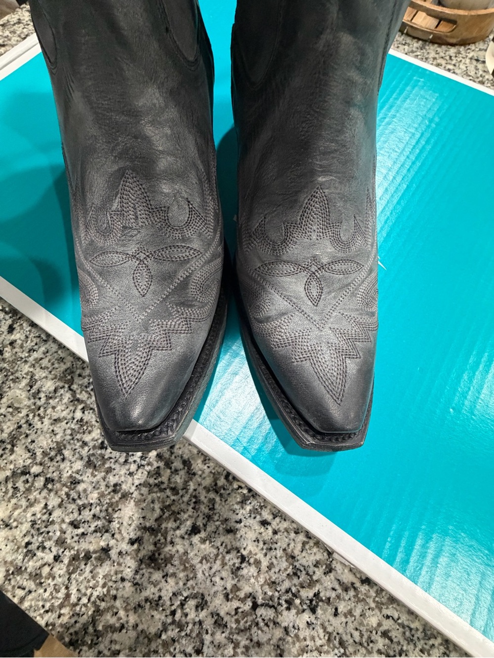 Women's Black Embroidered Western Heeled Boots. Lane boots knee high Lexington s - Picture 13 of 16